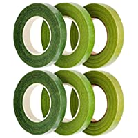 Rmeet Cinta Floral-Verde Cinta de Tallo 6 Pack Floristería Cinta del Tallo Cinta Adhesiva Tape para Flores Artificiales…